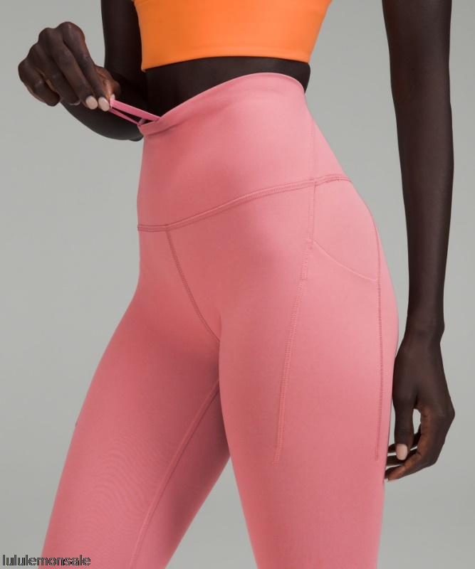 Lululemon Damen DELULU059 | Brier Rose Wunder Train Hoch Sitzend Mit Taschen 25